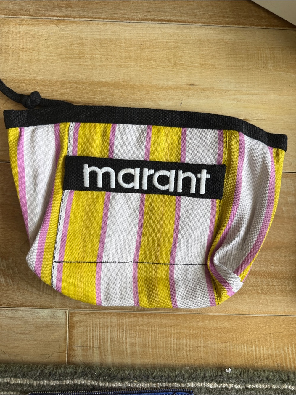 Isabel Marant Yellow Pink White Striped Travel Pouch